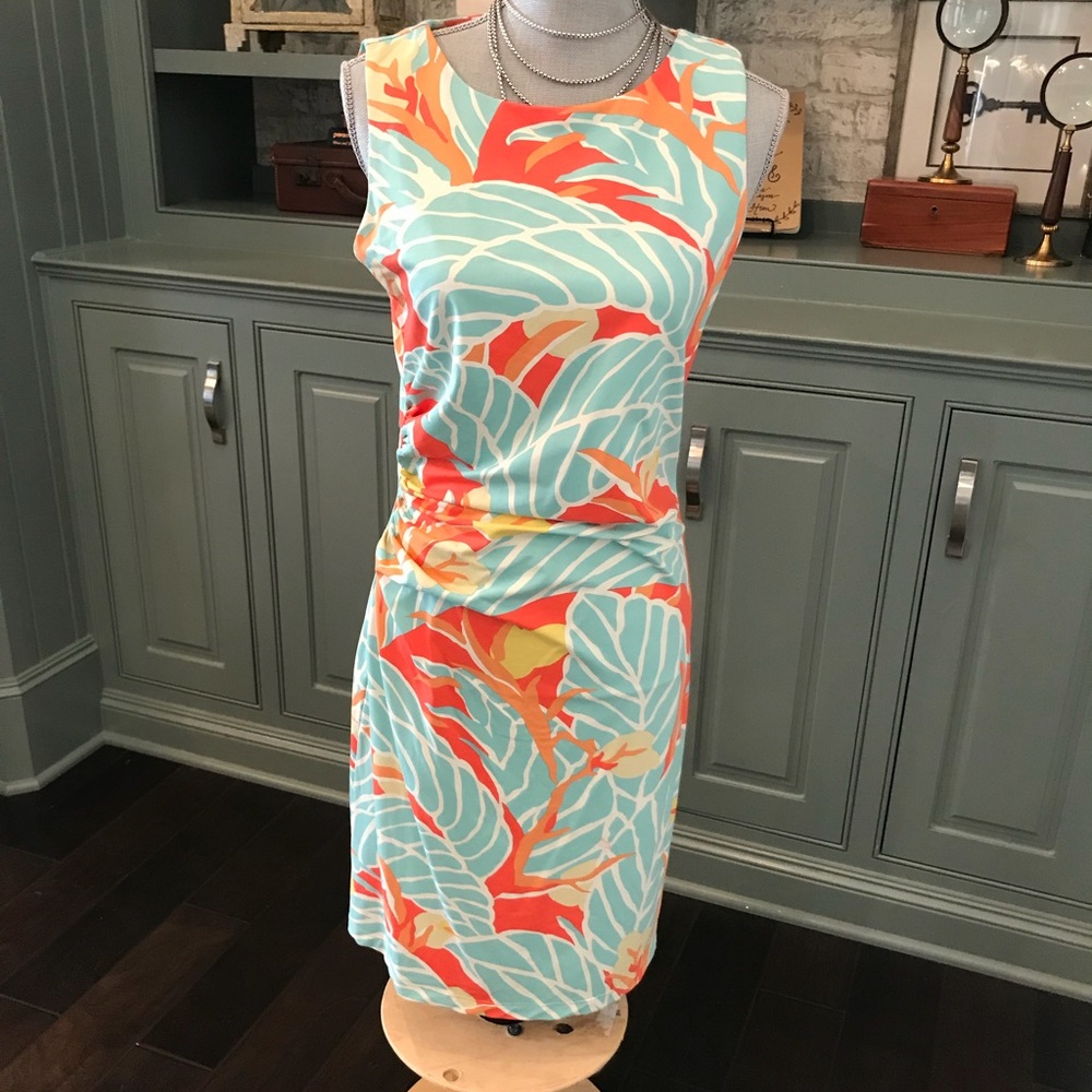 J McGlaughlin sleeveless dress gathered on side M